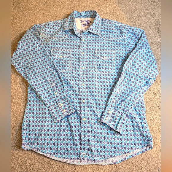 Wrangler Other - Wrangler 20X Diamond Pattern Pearl Snap Button-down Cowboy Western Rodeo